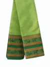 Naryanpet Pure Cotton saree dual shade of parrot green color and small hand woven buttas with Zari kaddi Border