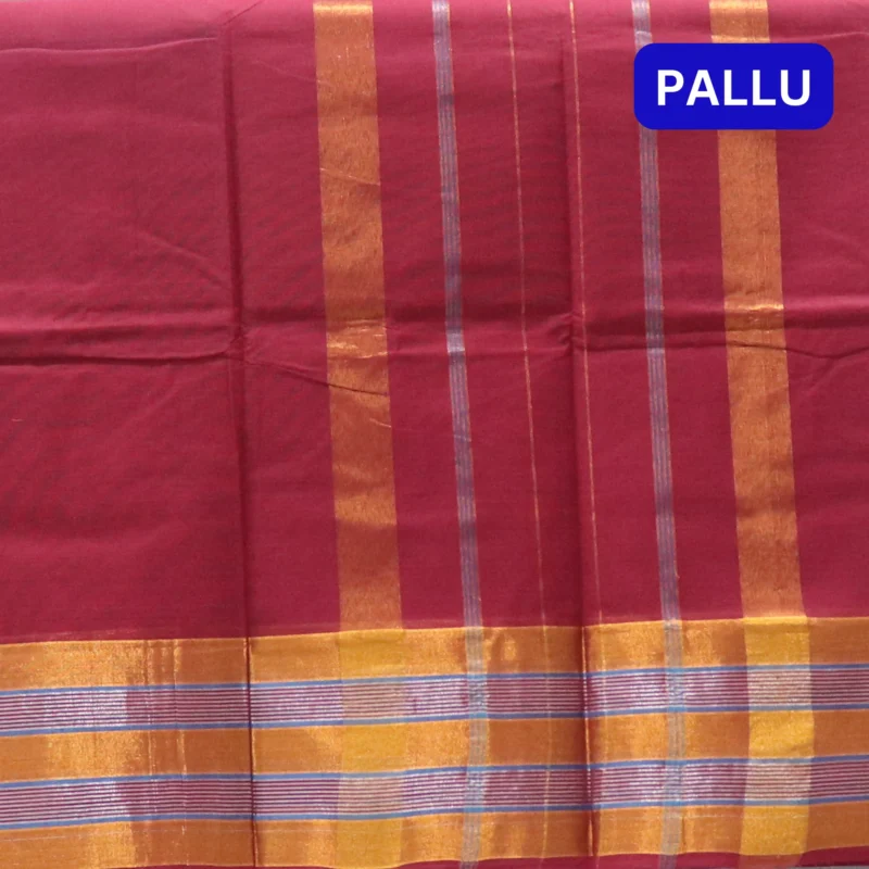 Madhavaram Pure Cotton Saree with zari woven border - Image 2