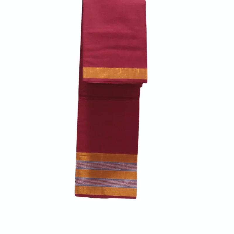 Madhavaram Pure Cotton Saree with zari woven border - Image 3