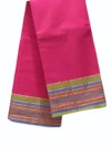 Mangalagiri plain saree with Pink color having thin line zari and thread woven border