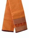 Naryanpet Pure Cotton saree dual shade of brick color and small hand woven buttas with Zari Jaquard Border