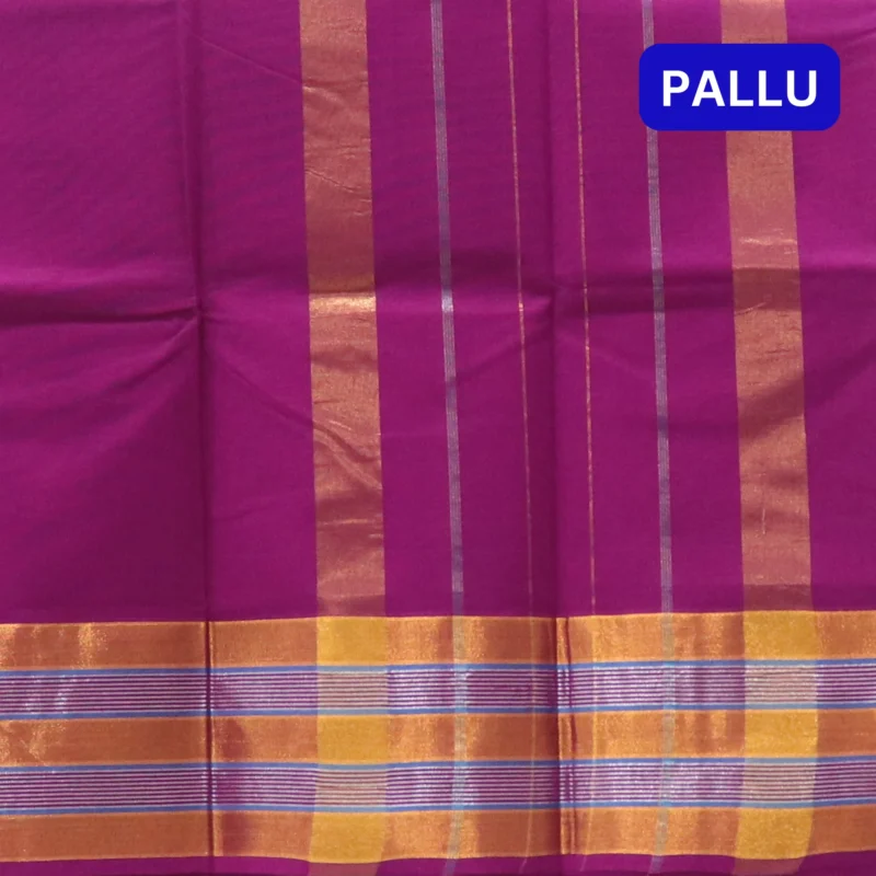 Madhavaram Pure Cotton Saree with zari woven border - Image 2