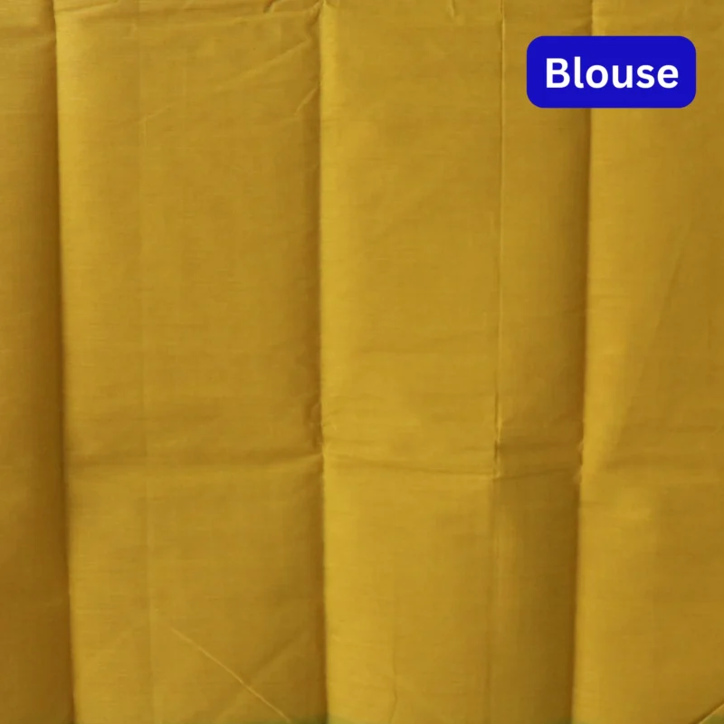 Naryanpet Pure Cotton saree dual shade of brick color and small hand woven buttas with Zari Jaquard Border - Image 5