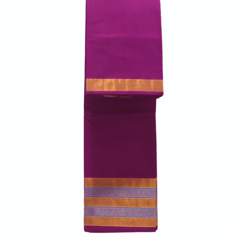 Madhavaram Pure Cotton Saree with zari woven border - Image 3