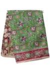 Pedana Kalamkari Handblock Print Cotton Saree, Traditional South Indian Style, Green and Maroon