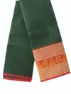 Naryanpet Pure Cotton saree dual shade of parrot green color and small hand woven buttas with Zari Jaquard Border