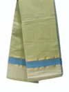 Mangalagiri plain saree with light Olive green color having thin line zari and thread woven border